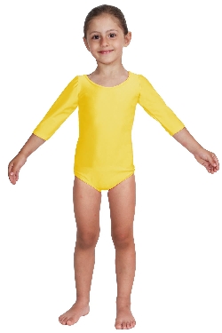 BODY DANZA LYCRA MANICA TRE QUARTI GIALLO BABY